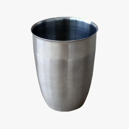 Pic. 2 Paris Bathroom Tumbler, stainless steel  has clean lines and a polished rim detail. Makes a great housewarming gift for anyone looking to add a touch of refined elegance to their home decor.